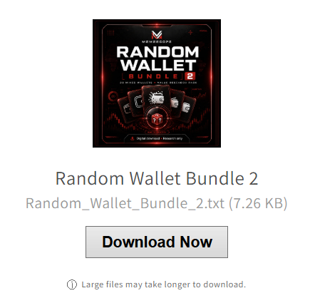 Download your wallet file after checkout